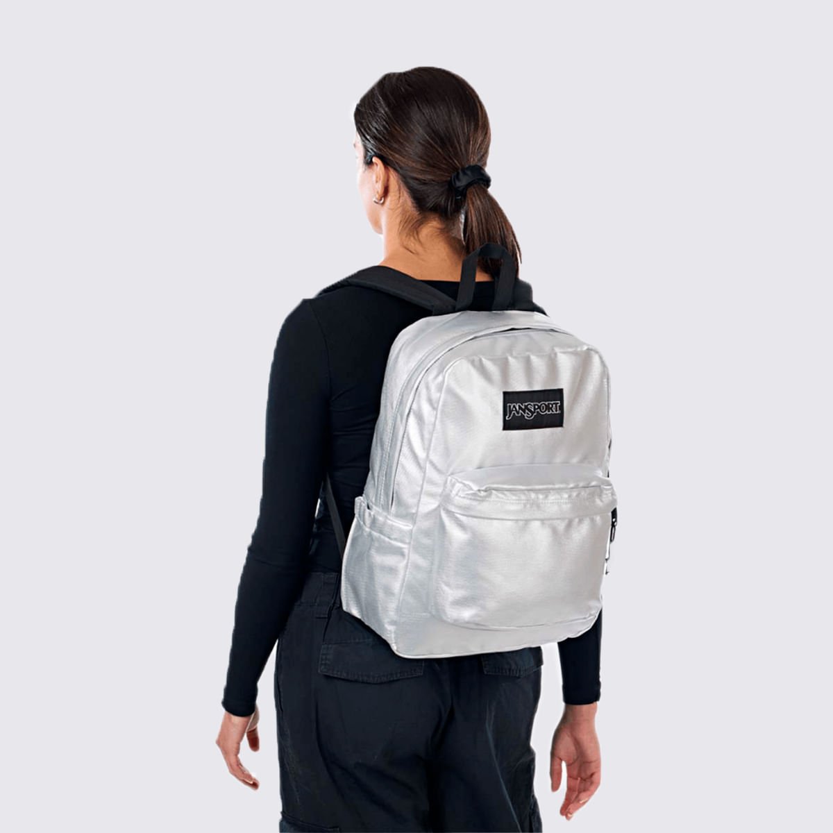 Mochila Jansport Superbreak Plus FX Surreal Shine R 4QUAKW6 Prata 6