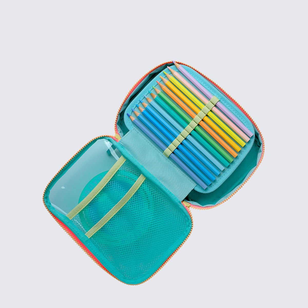 Estojo Puket Grande Capy Bora Azul/Rosa 2