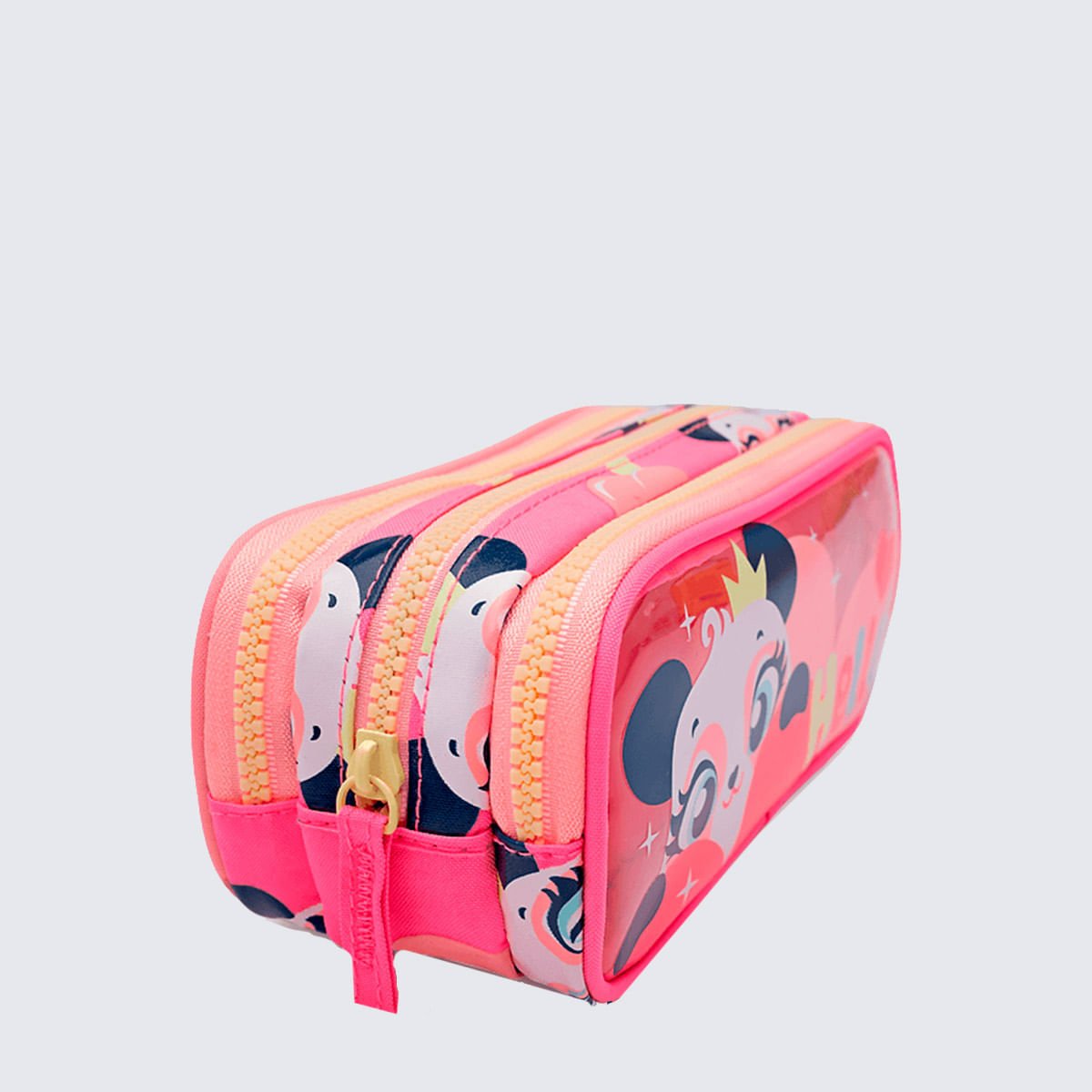Estojo Duplo Puket Panda Romântico Rosa 2