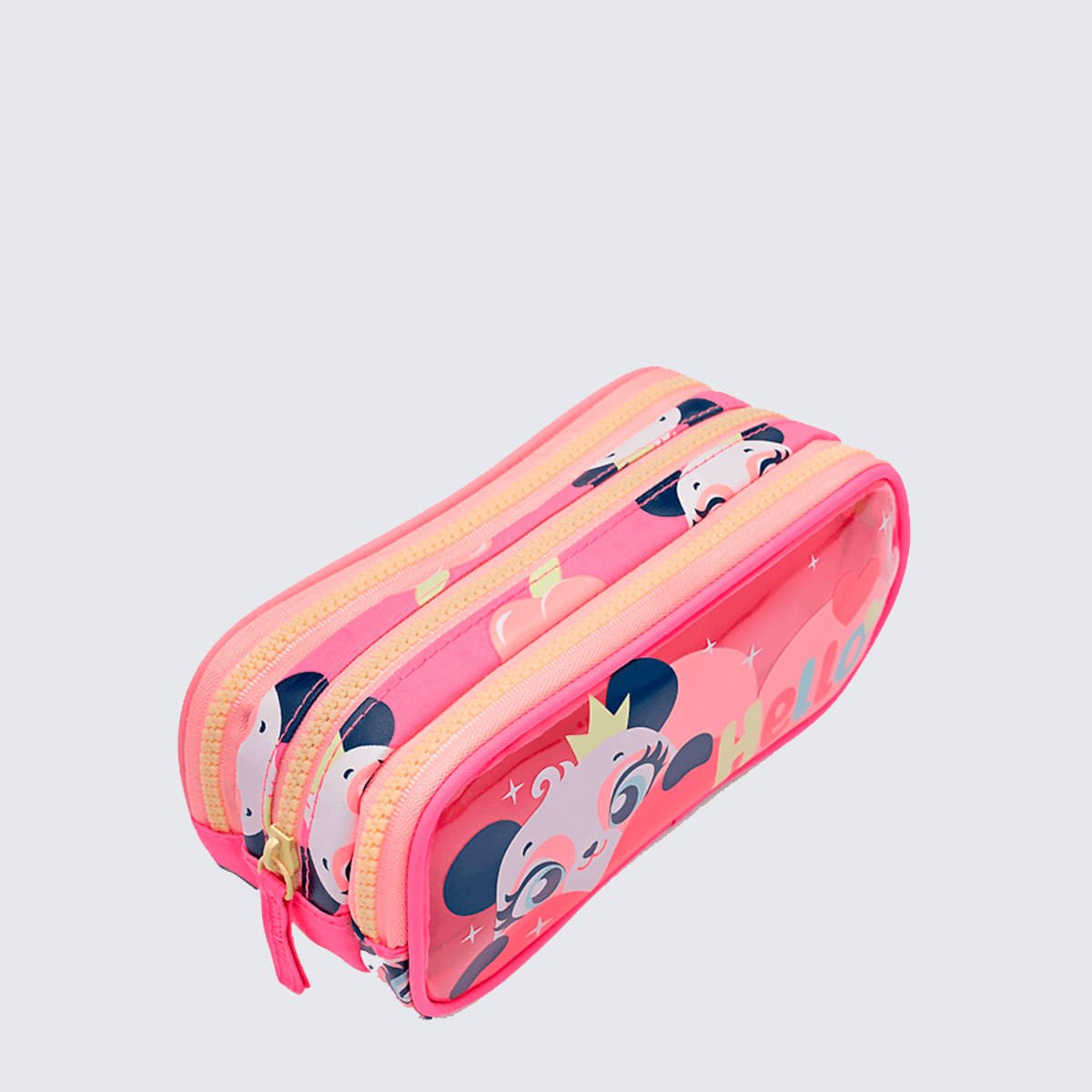 Estojo Duplo Puket Panda Romântico Rosa 3