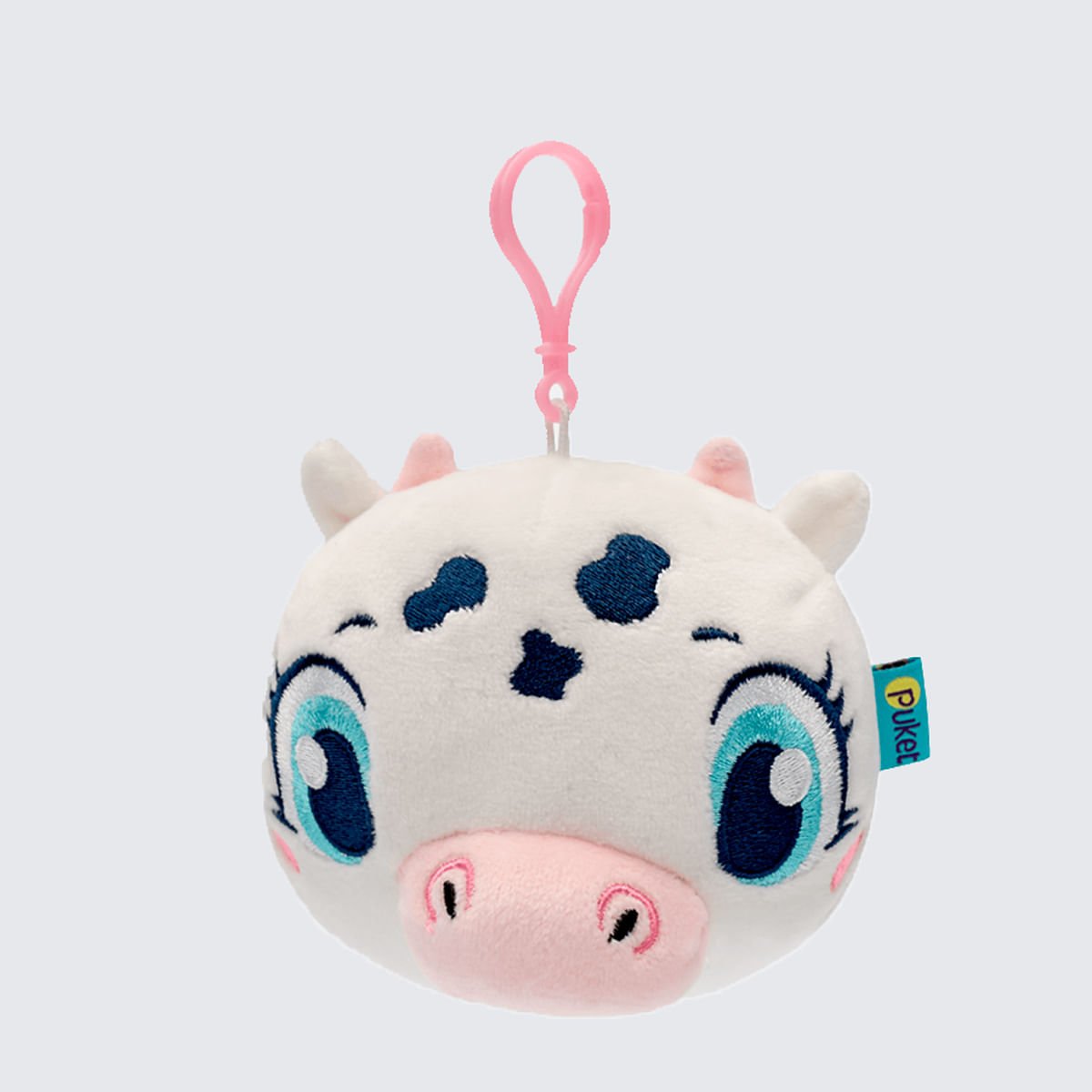 Chaveiro de Pelúcia Puket Vaca Branco 2