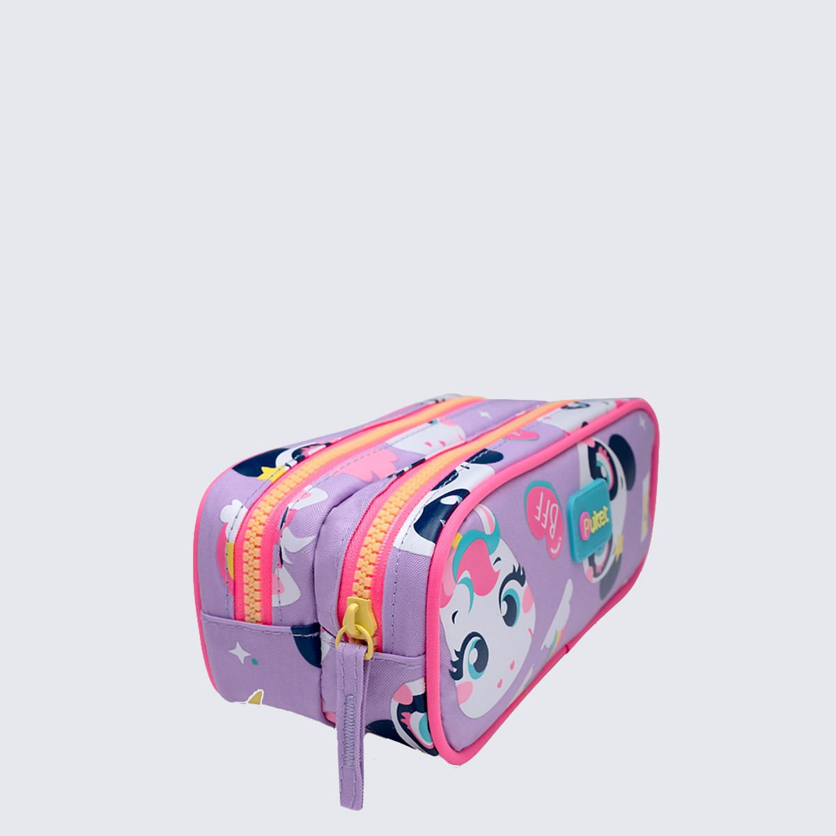 Estojo Duplo Puket Multibichos Best Friend Lilás 2