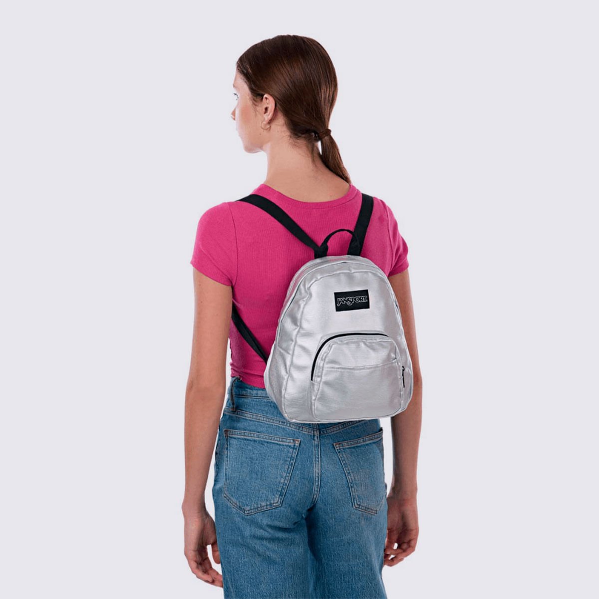 Mini Mochila Jansport Half Pint Fx Surreal Shine 3C4JKW6 Prata 6