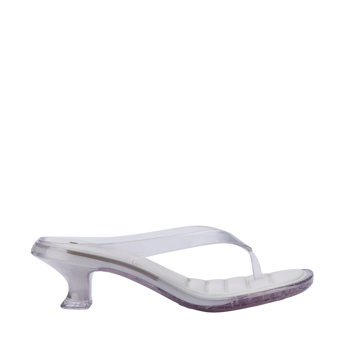Melissa Thong Kitten Heel Vidro Branco 38068
