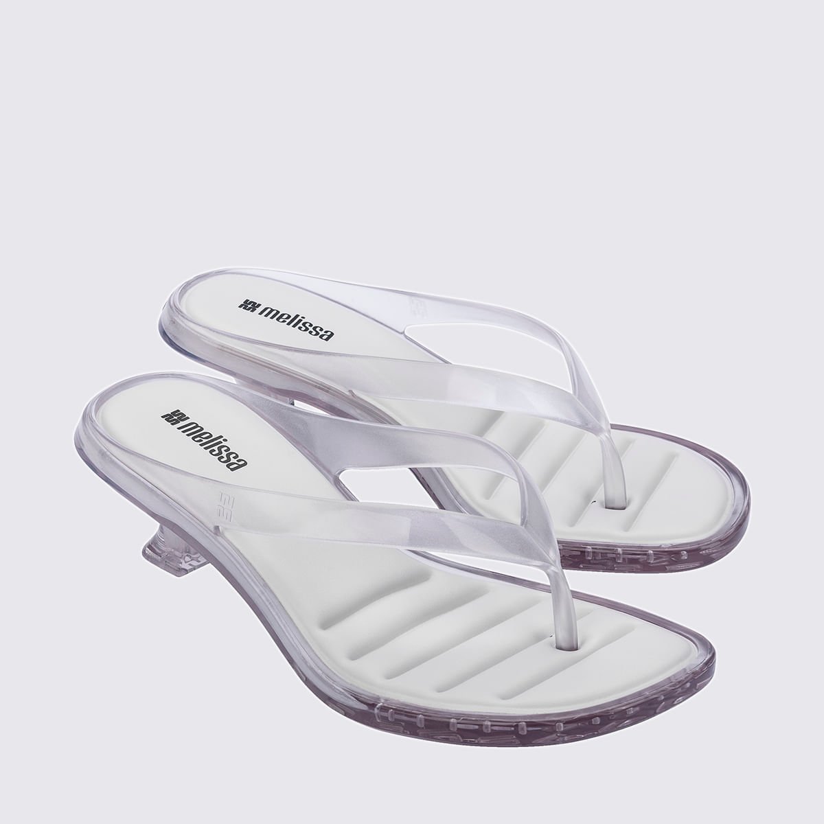 Melissa Thong Kitten Heel Vidro Branco 38068 Transparente 3