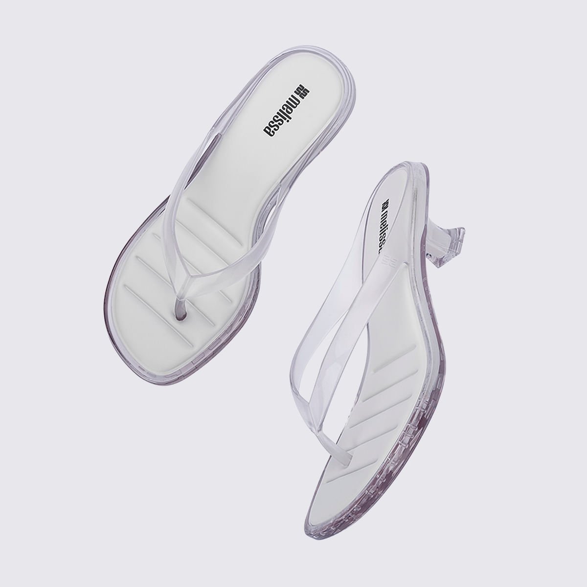 Melissa Thong Kitten Heel Vidro Branco 38068 Transparente 4