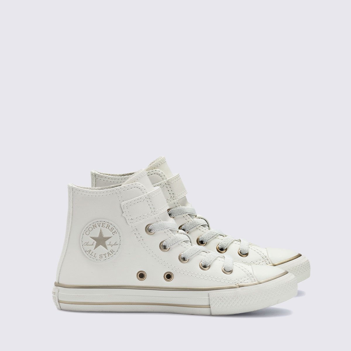 Tênis Converse All Star Chuck Taylor Infantil 1 V Amêndoa CK12940001 Branco 4