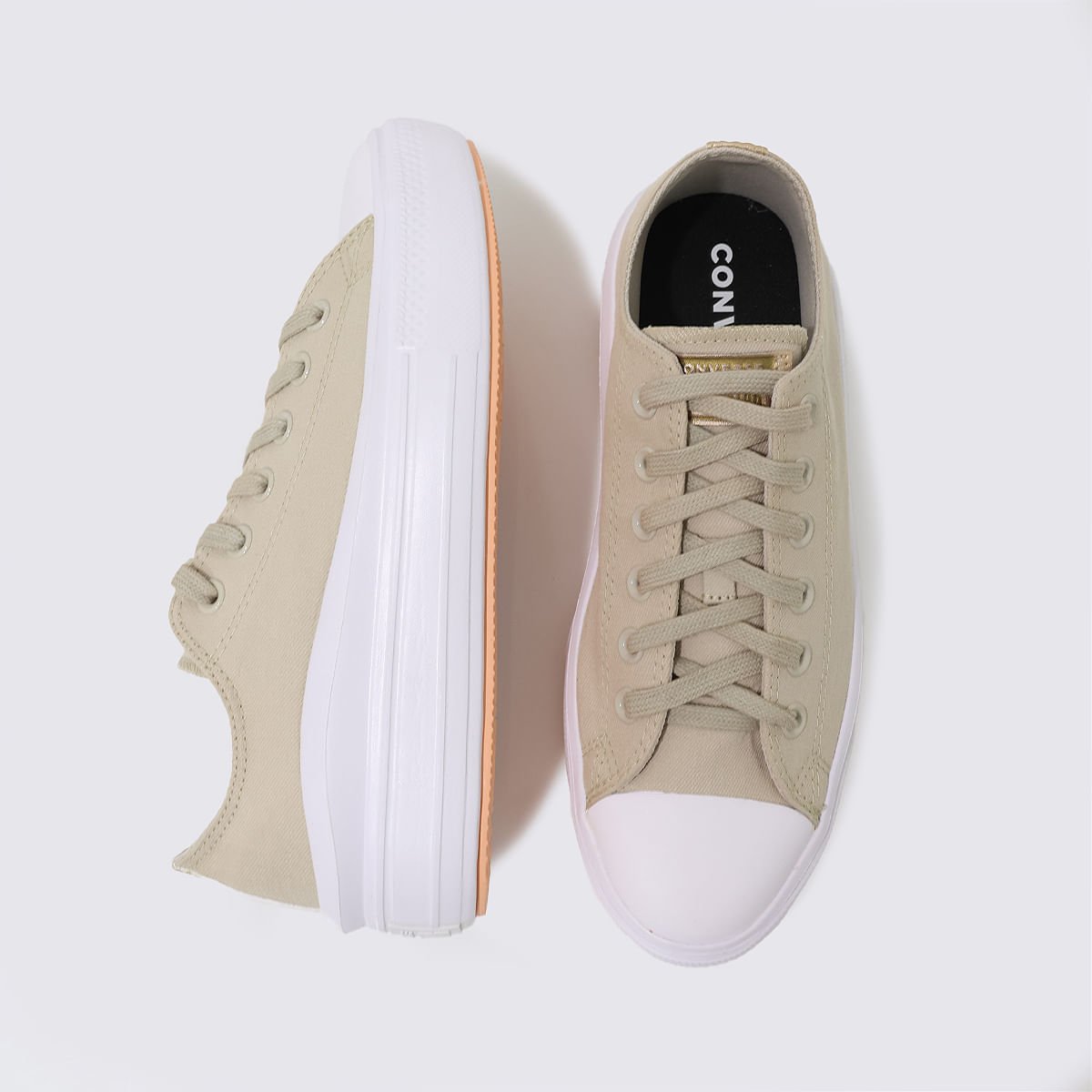 Tênis Chuck Taylor All Star Move Bege Claro Ouro Branco CT16160001 Bege 4