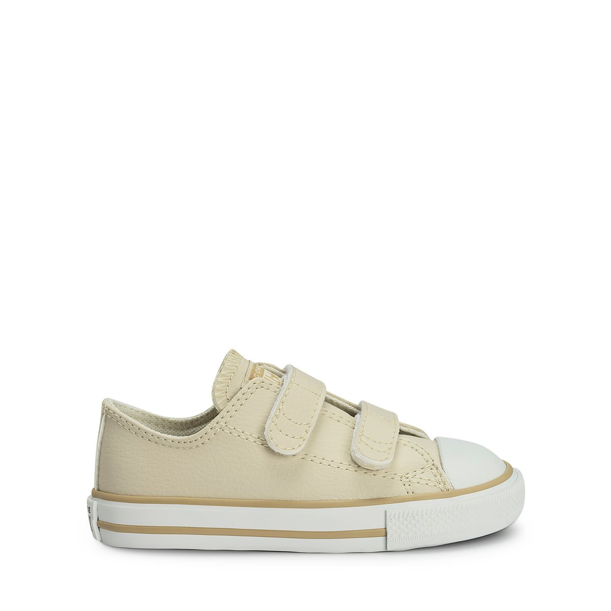 Tênis Converse All Star Chuck Taylor Infantil 2V Nude Bege Claro Branco CK04180005