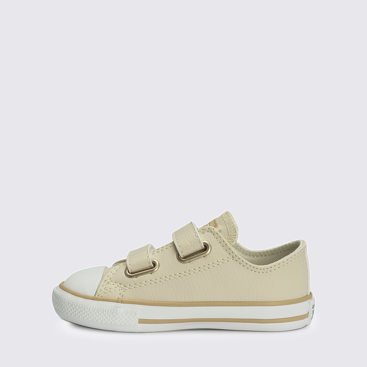 Tênis Converse All Star Chuck Taylor Infantil 2V Nude Bege Claro Branco CK04180005 Bege 3