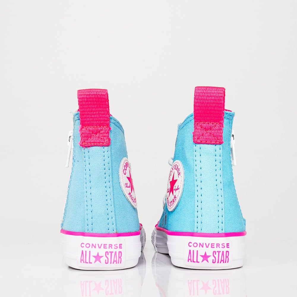 Tênis Converse Chuck Taylor All Star Infantil Azul Claro Rosa Choque Branco CK09090002 Azul 4