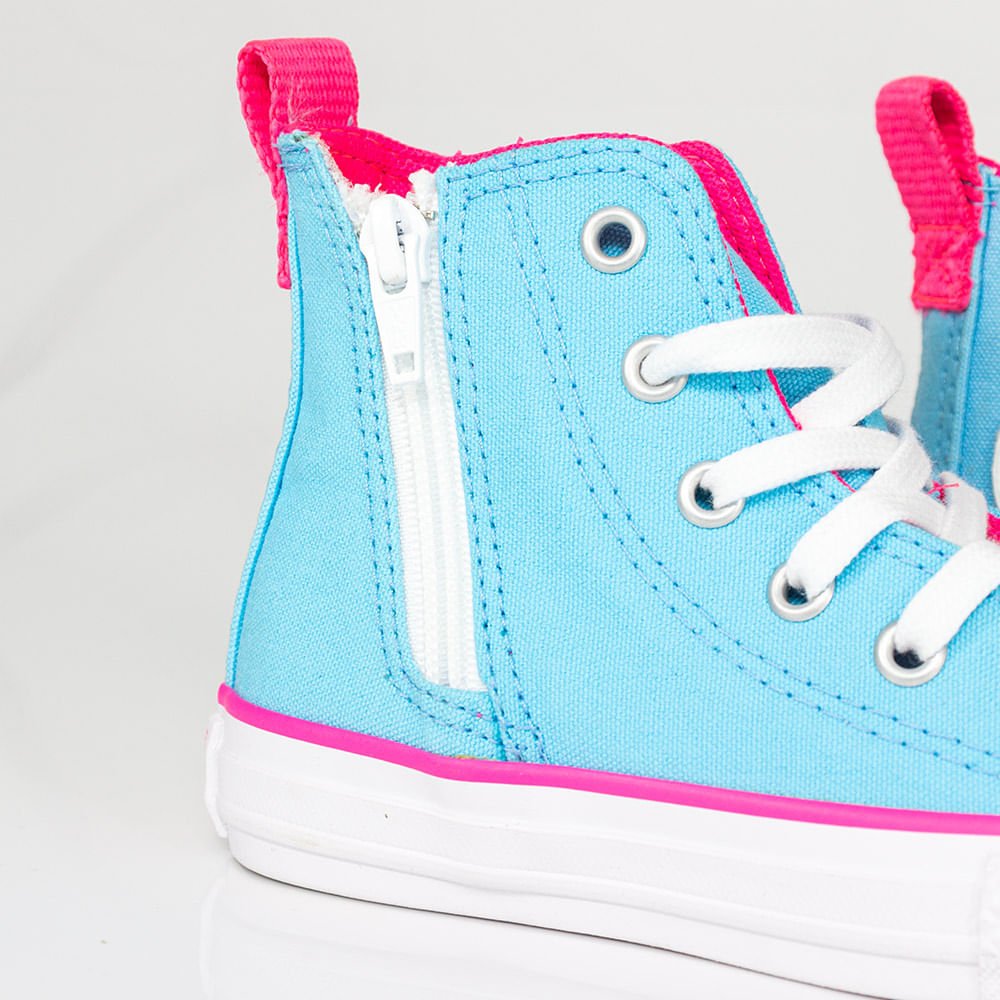 Tênis Converse Chuck Taylor All Star Infantil Azul Claro Rosa Choque Branco CK09090002 Azul 5