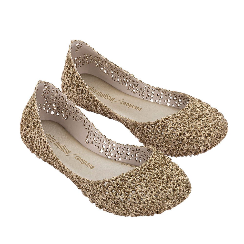Mini Melissa Campana Papel Bege Glitter 32996BG Bege 3