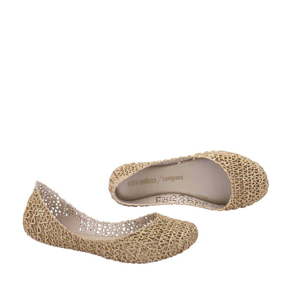 Mini Melissa Campana Papel Bege Glitter 32996BG Bege 4