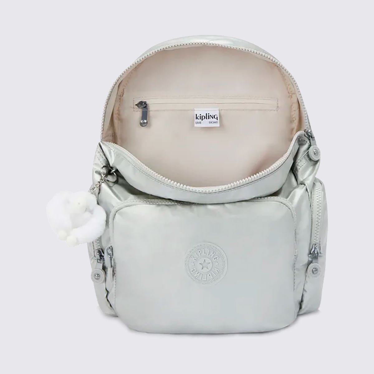 Mochila Kipling City Zip S Prata I563470P Prata 3