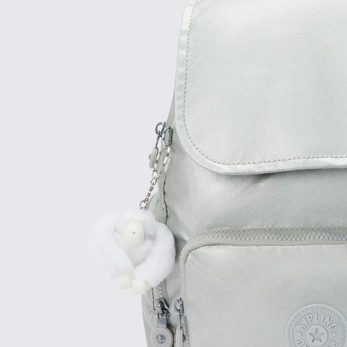 Mochila Kipling City Zip S Prata I563470P Prata 4