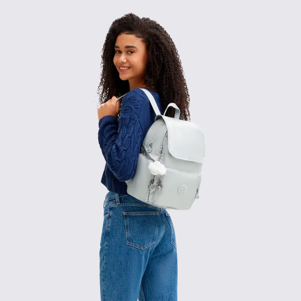 Mochila Kipling City Zip S Prata I563470P Prata 7