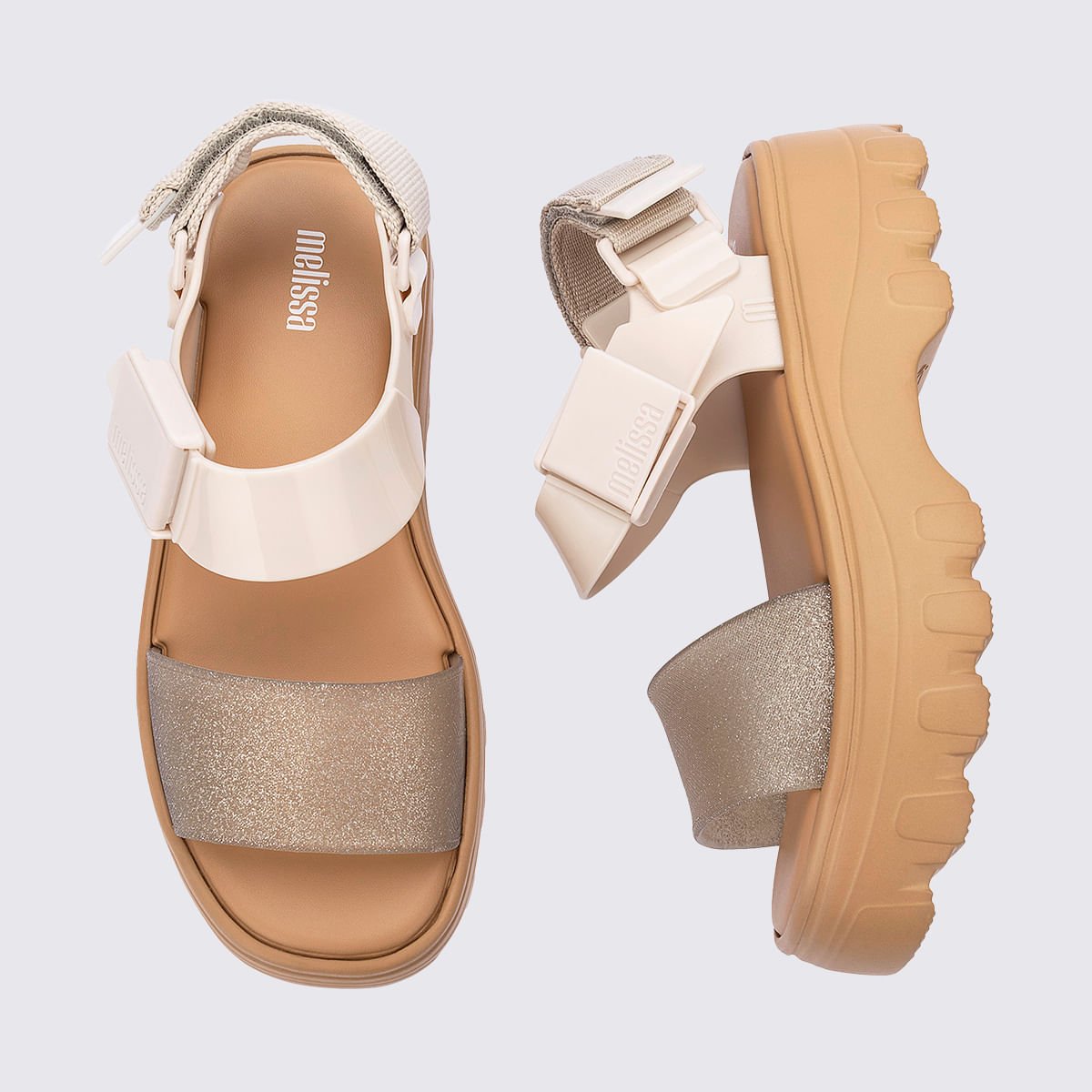 Melissa Kick Off Sandal Bege Glitter 32823 Bege 4