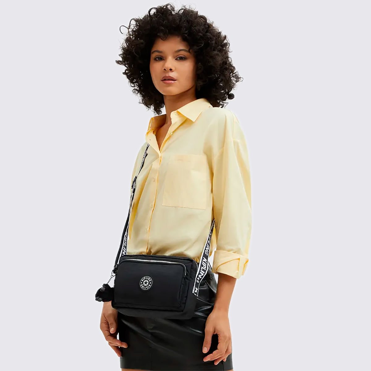 Bolsa Kipling Abanu M Zip Preto I59869SB Preto 7