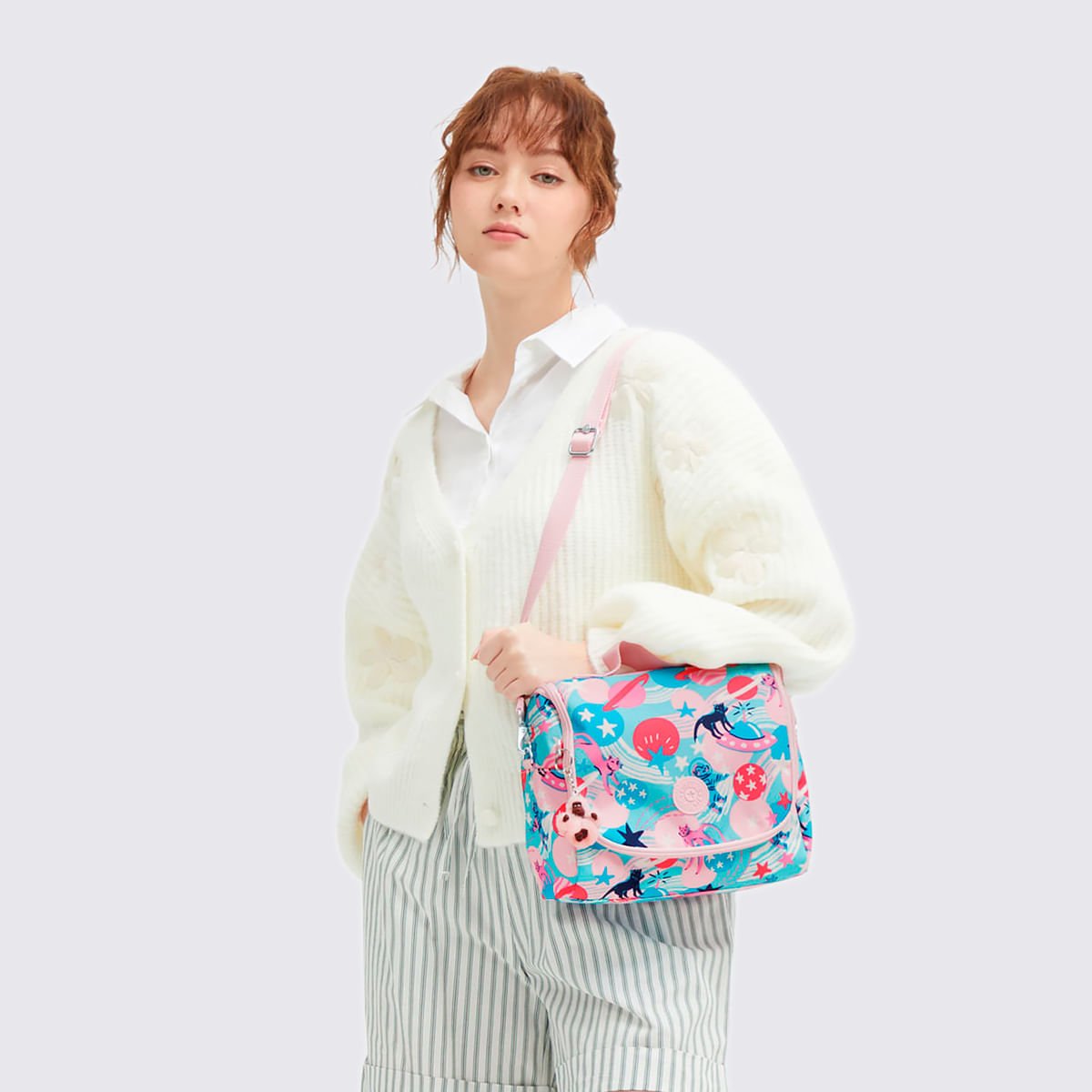 Lancheira Kipling New Kichirou Estampado I57494KH Azul/Rosa 8