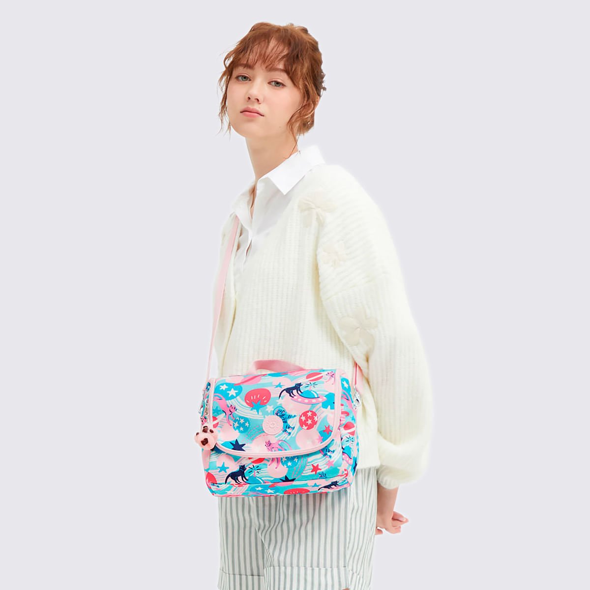 Lancheira Kipling New Kichirou Estampado I57494KH Azul/Rosa 9