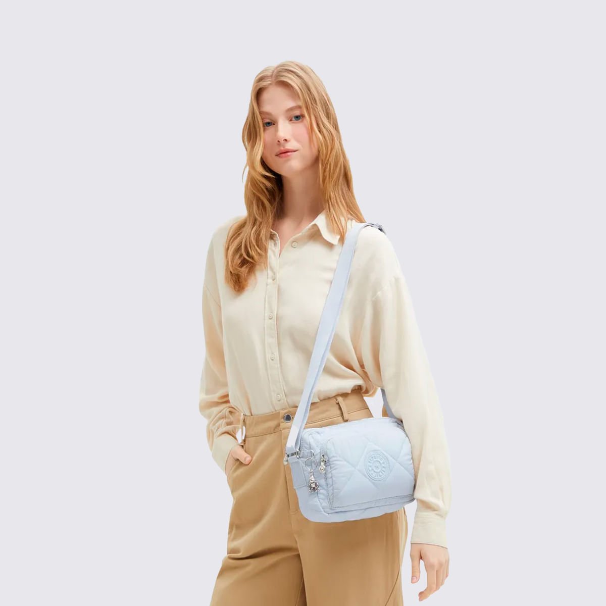 Bolsa Kipling Abanu M Zip Azul I34401TQ Azul Claro 6