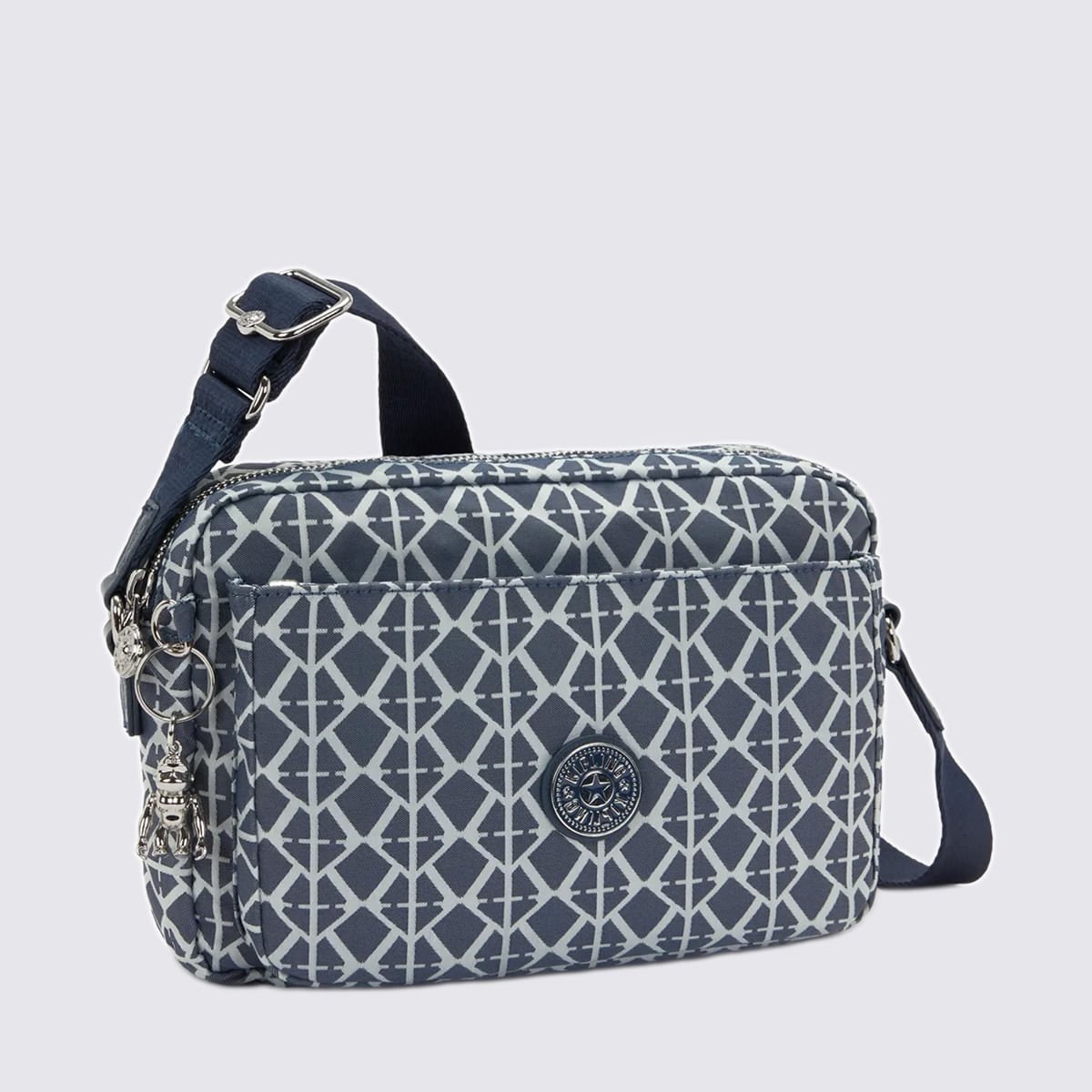 Bolsa Kipling Abanu M Estampada I80248DM Preto/Branco 4