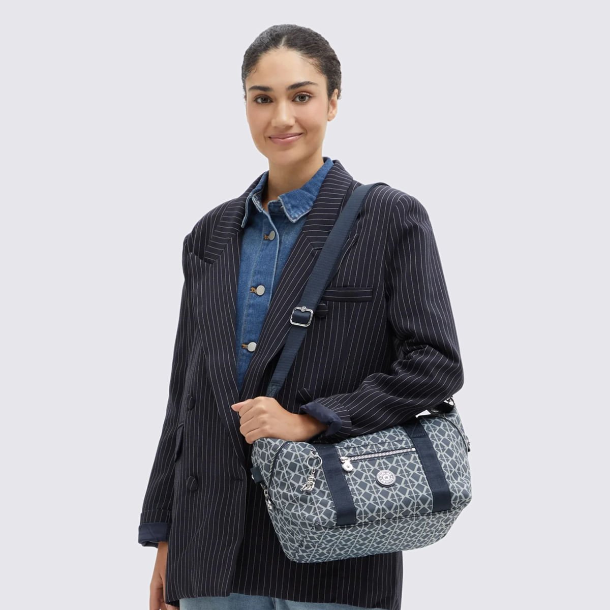 Bolsa Kipling Art Mini Estampada I80288DM Preto/Branco 7