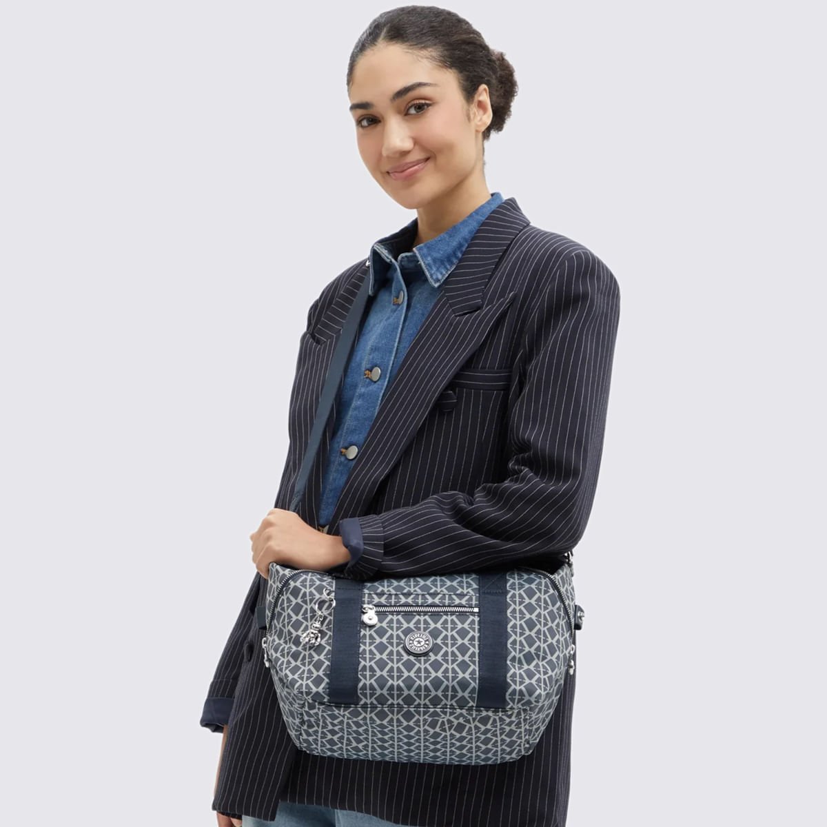 Bolsa Kipling Art Mini Estampada I80288DM Preto/Branco 8