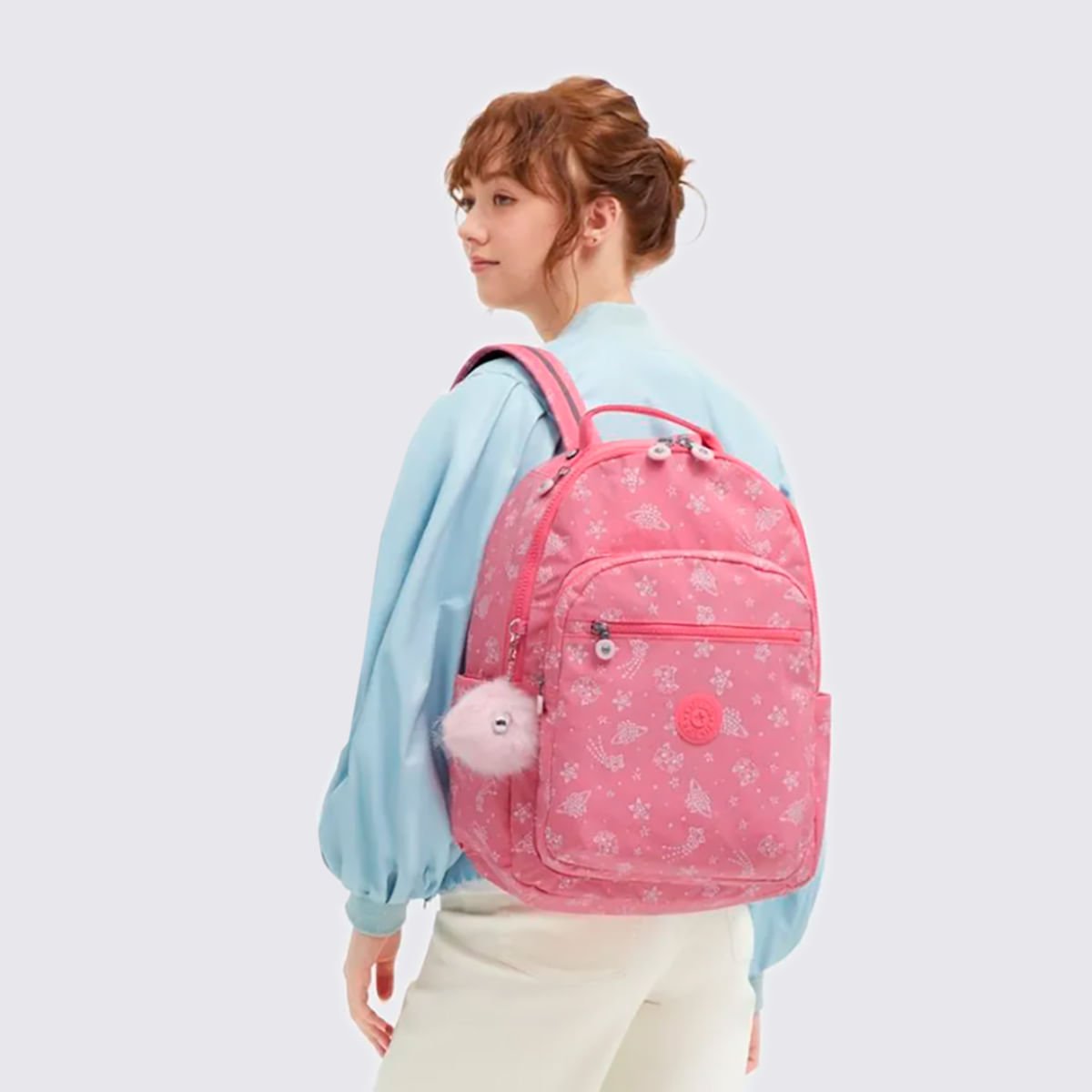 Mochila Kipling Seoul Estampado I57645FR Rosa 9