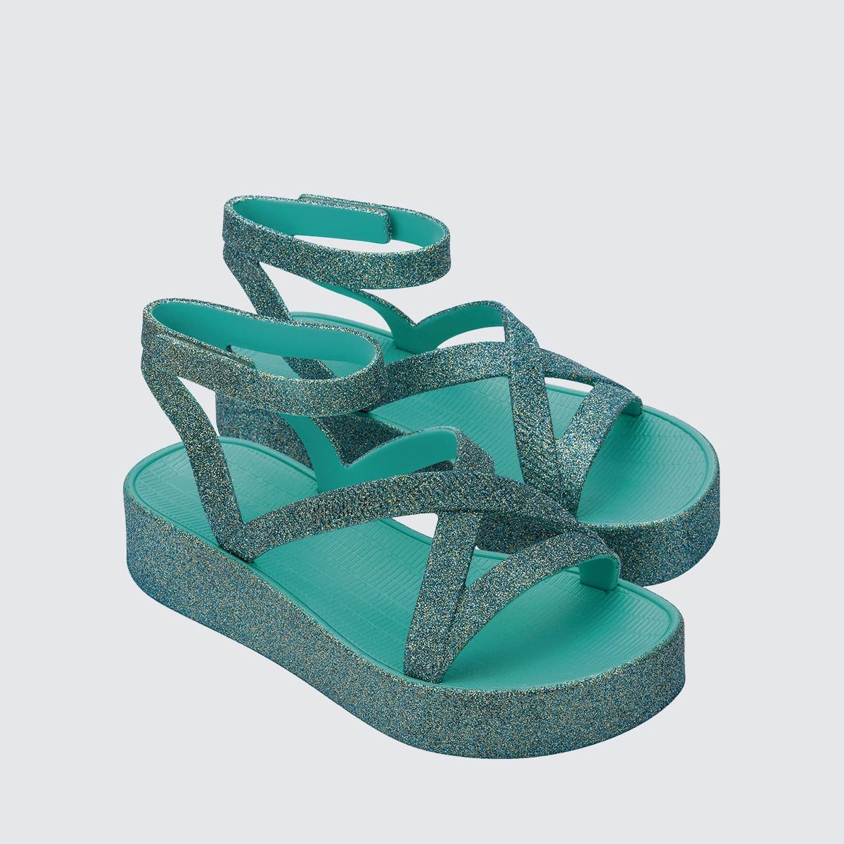 Melissa Sun Barra Platform II Verde Glitter 38066 Verde 3