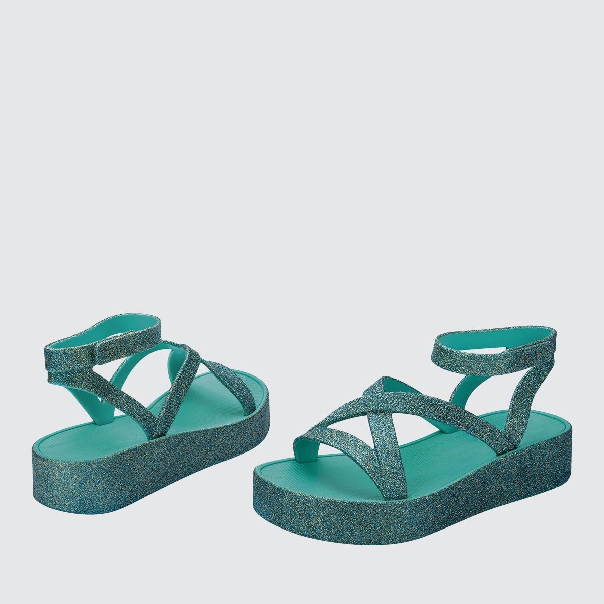 Melissa Sun Barra Platform II Verde Glitter 38066 Verde 4