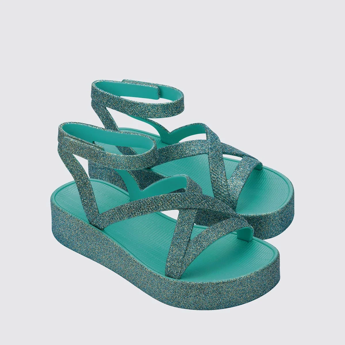 Melissa Sun Barra Platform II Verde Glitter 38066 Verde 3