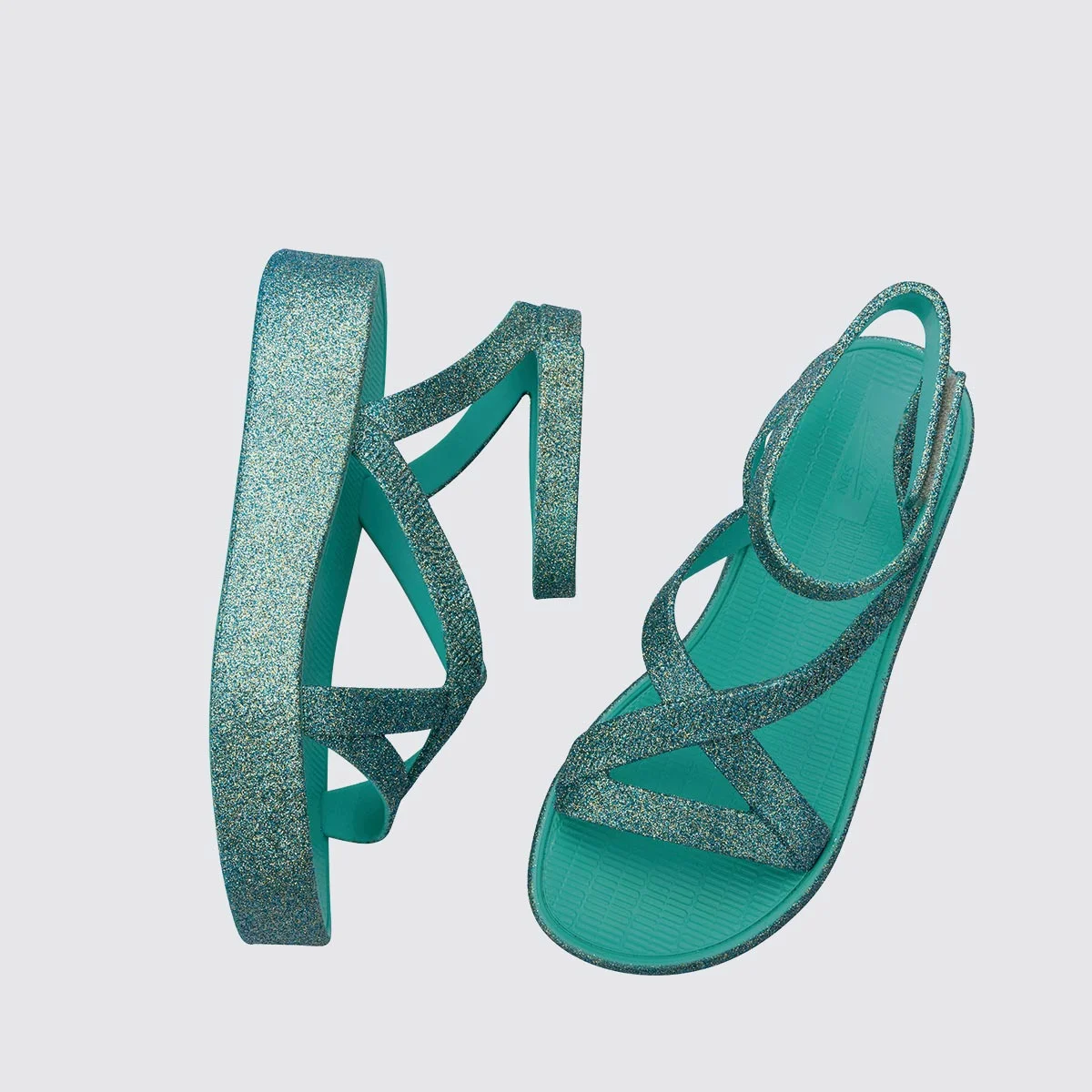 Melissa Sun Barra Platform II Verde Glitter 38066 Verde 5