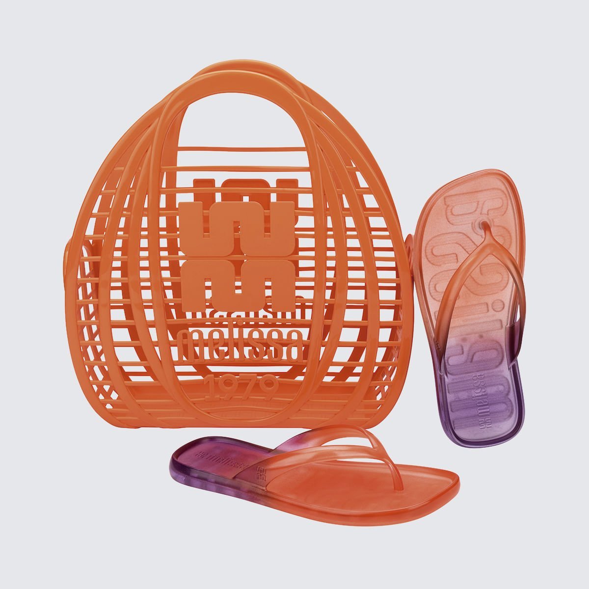 Melissa + Bolsa Beachwear Laranja Roxo 37864 Roxo/Laranja 3