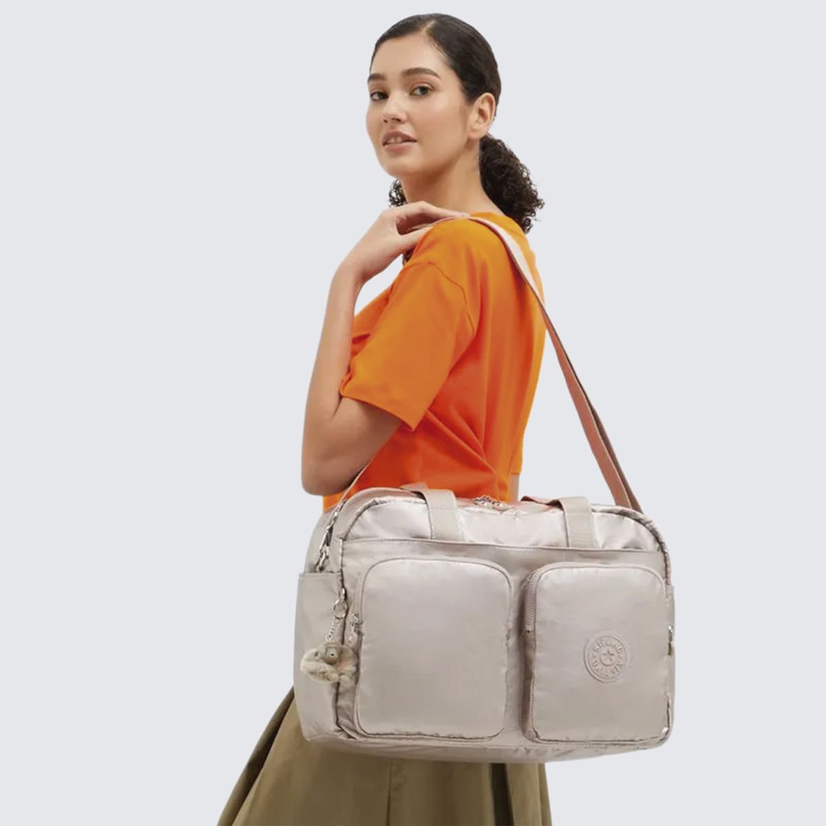 Bolsa Kipling Defea Xl Dourado I557748I Dourado 7