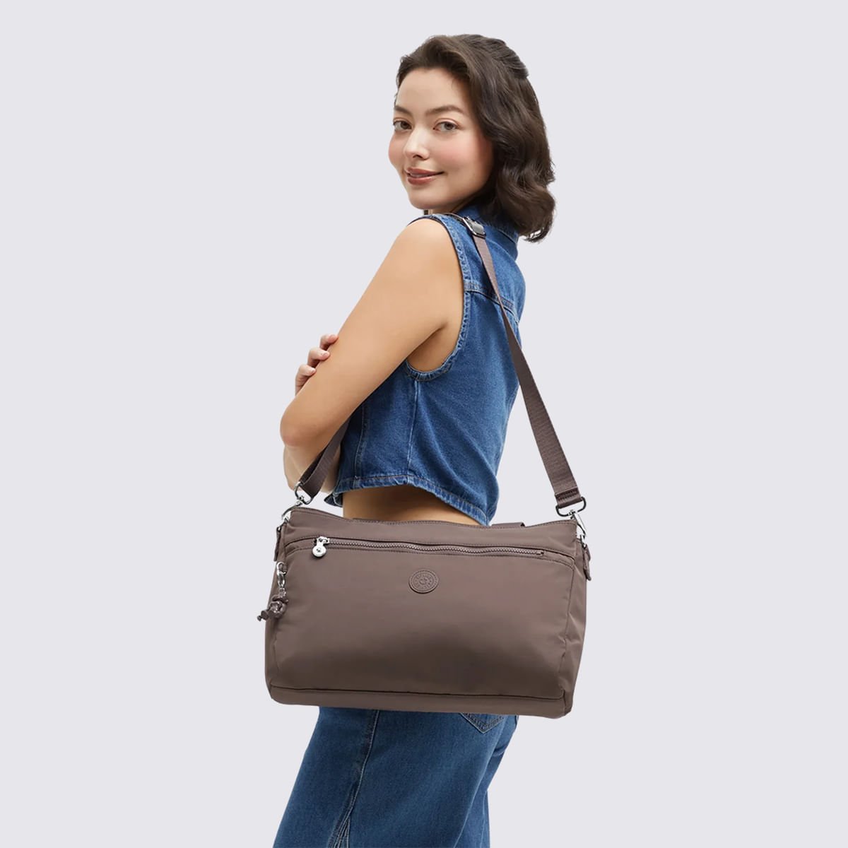 Bolsa Kipling Elysia Work S Marrom I80685GG Marrom 8