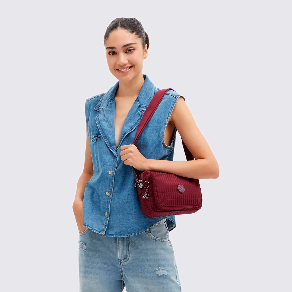 Bolsa Kipling Abanu M Vinho I65759HX Vinho 6