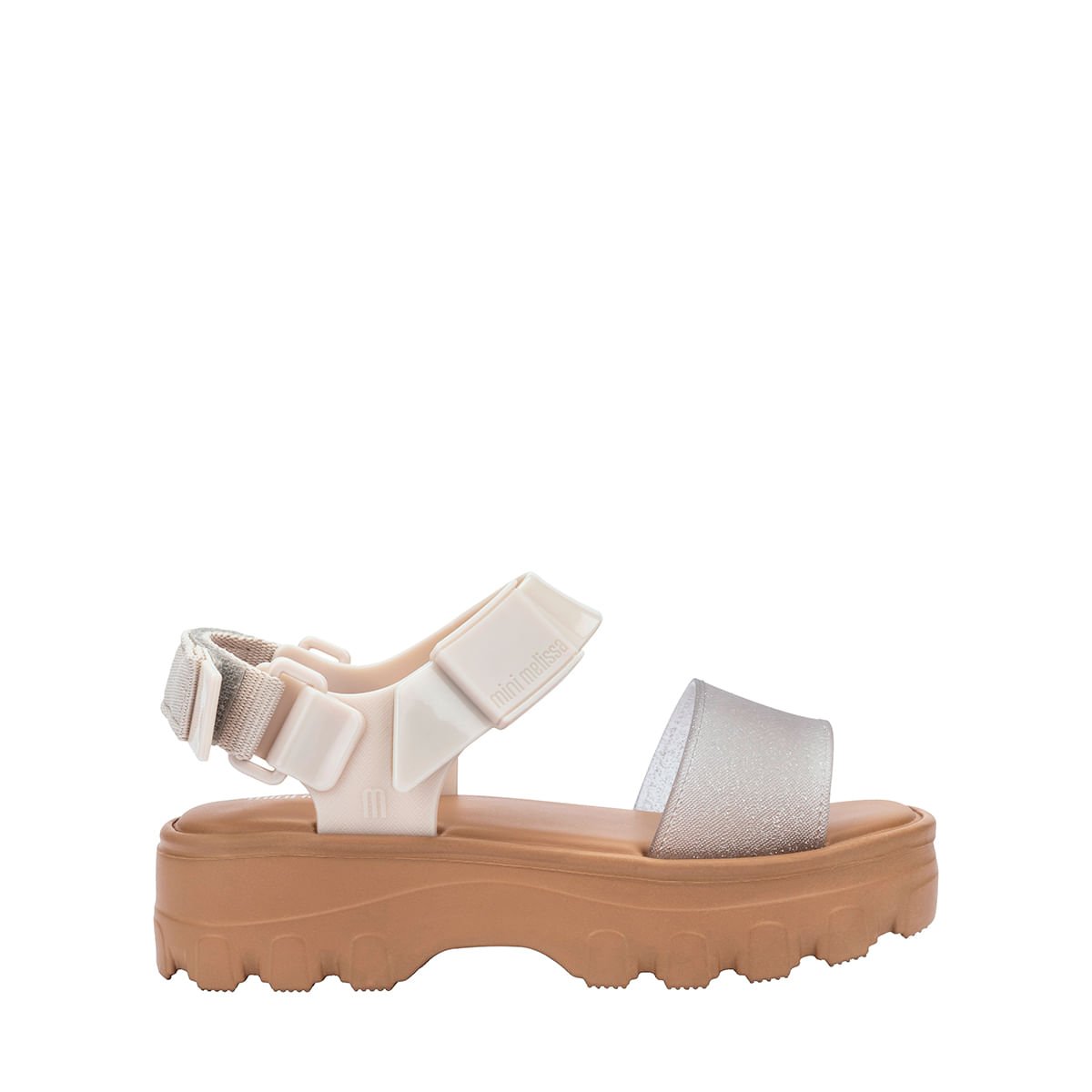 Mini Melissa Kick Off Sandal Infantil Bege Glitter 35692