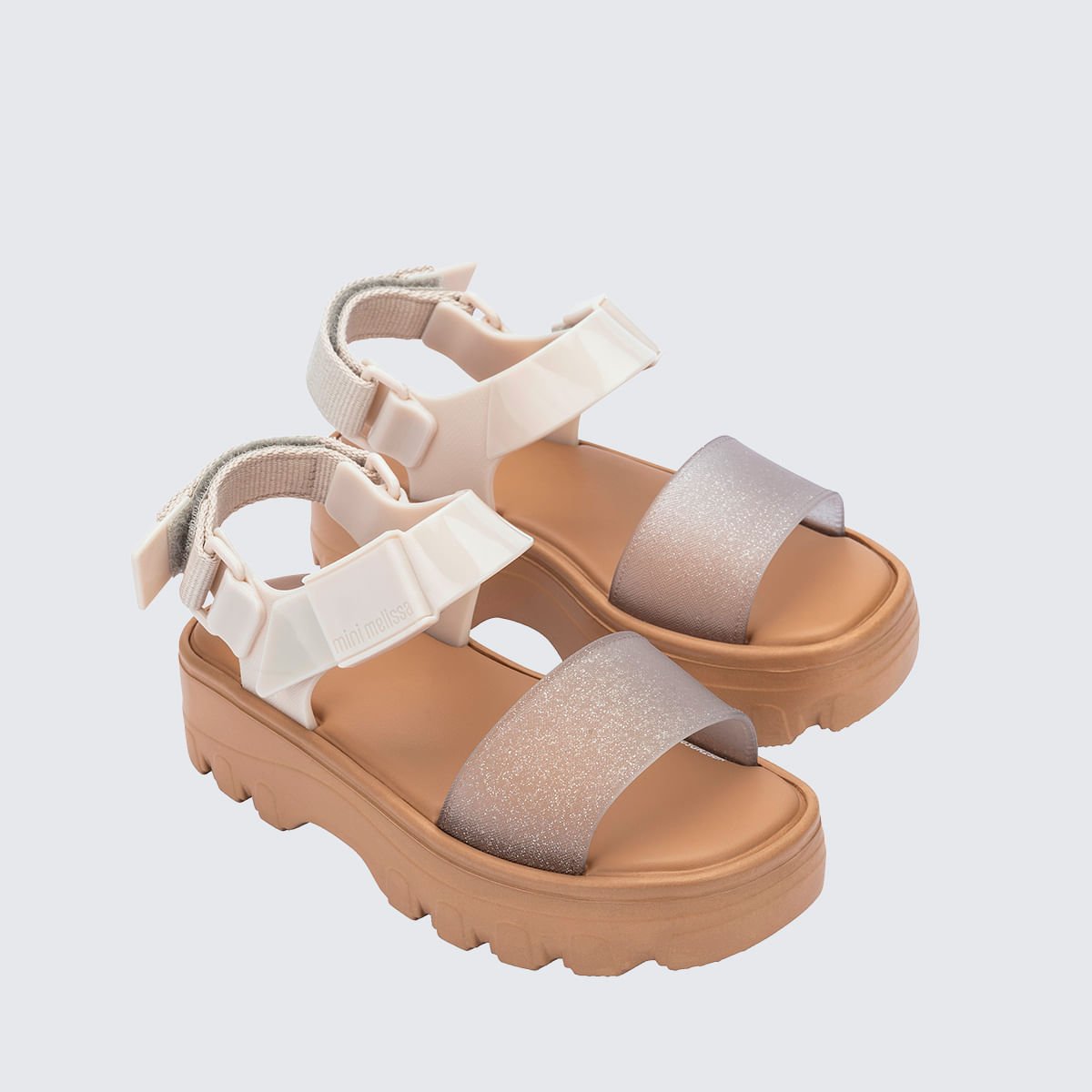 Mini Melissa Kick Off Sandal Infantil Bege Glitter 35692 Bege 3