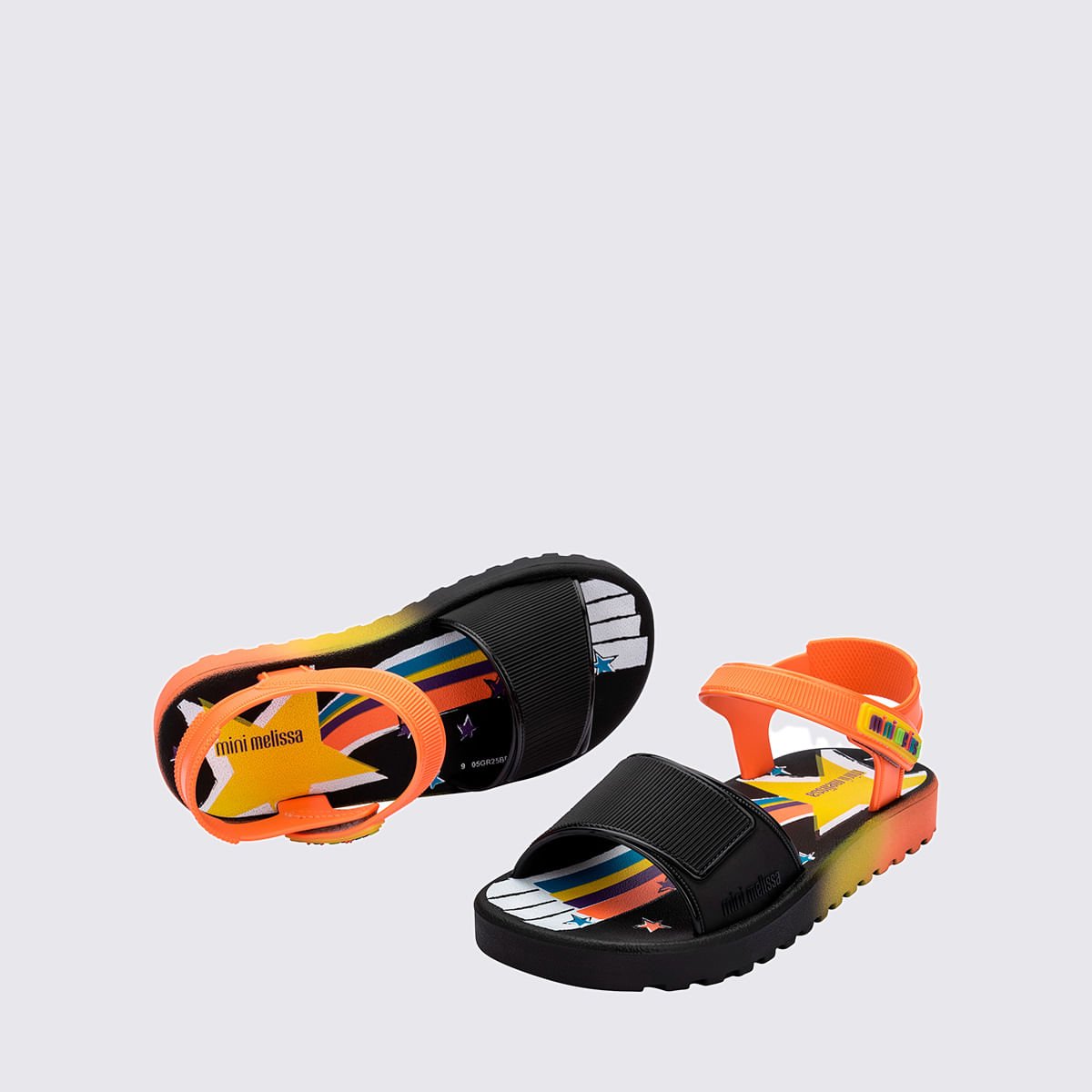 Mini Melissa Colors Baby Preto Laranja 37105 Preto/Laranja 5