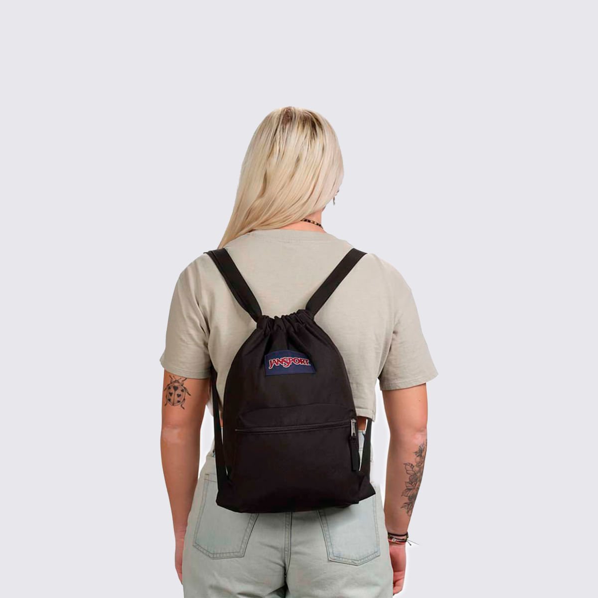 Mochila Jansport Draw Sack Preto 83LQ008 Preto 4