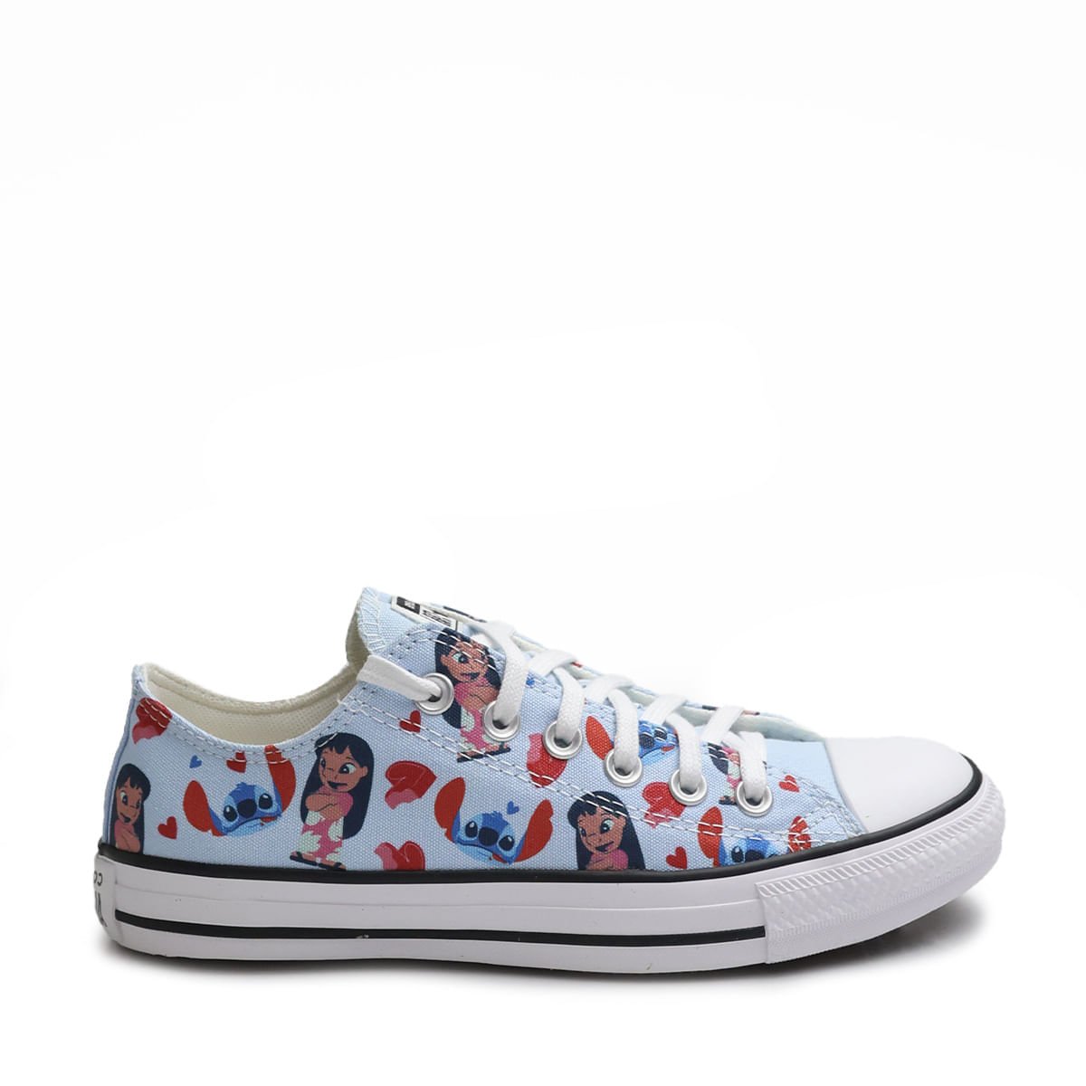 Tênis Converse All Star Chuck Taylor Infantil Stitch Azul Superlua Branco CK13800001