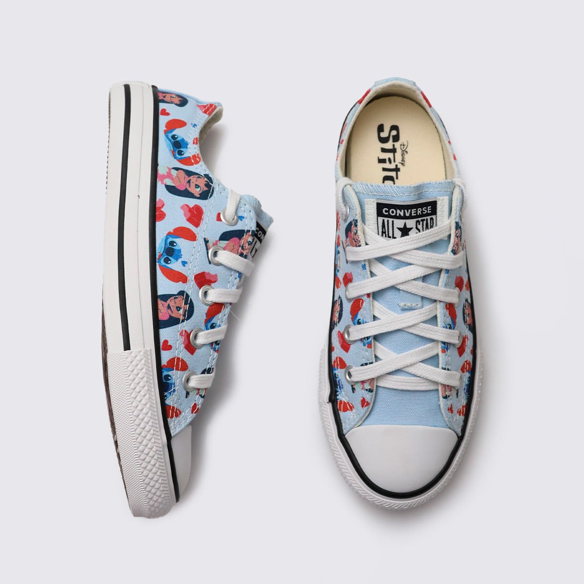 Tênis Converse All Star Chuck Taylor Infantil Stitch Azul Superlua Branco Preto CK14150001 Azul 4