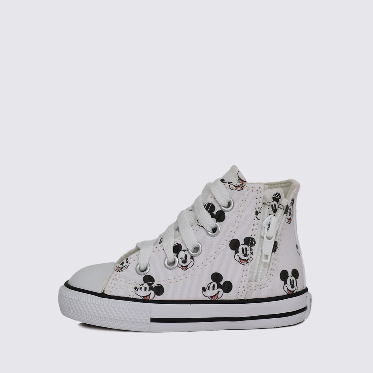 Tênis Converse Chuck Taylor All Star Infantil Zip Mickey  Branco Preto CK13310001 Branco 2