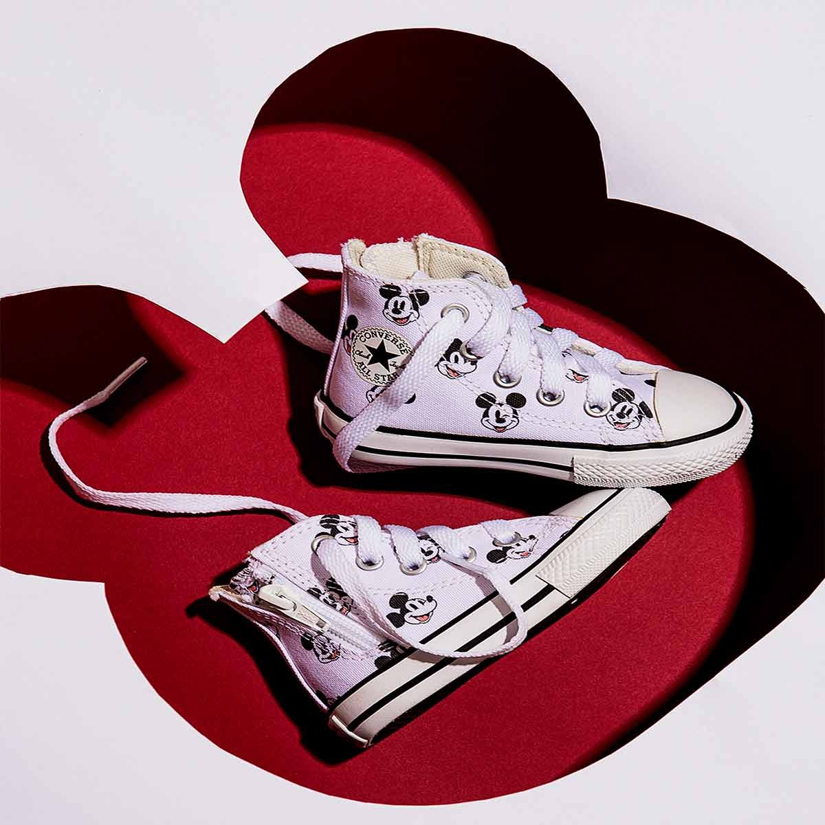Tênis Converse Chuck Taylor All Star Infantil Zip Mickey  Branco Preto CK13310001 Branco 7