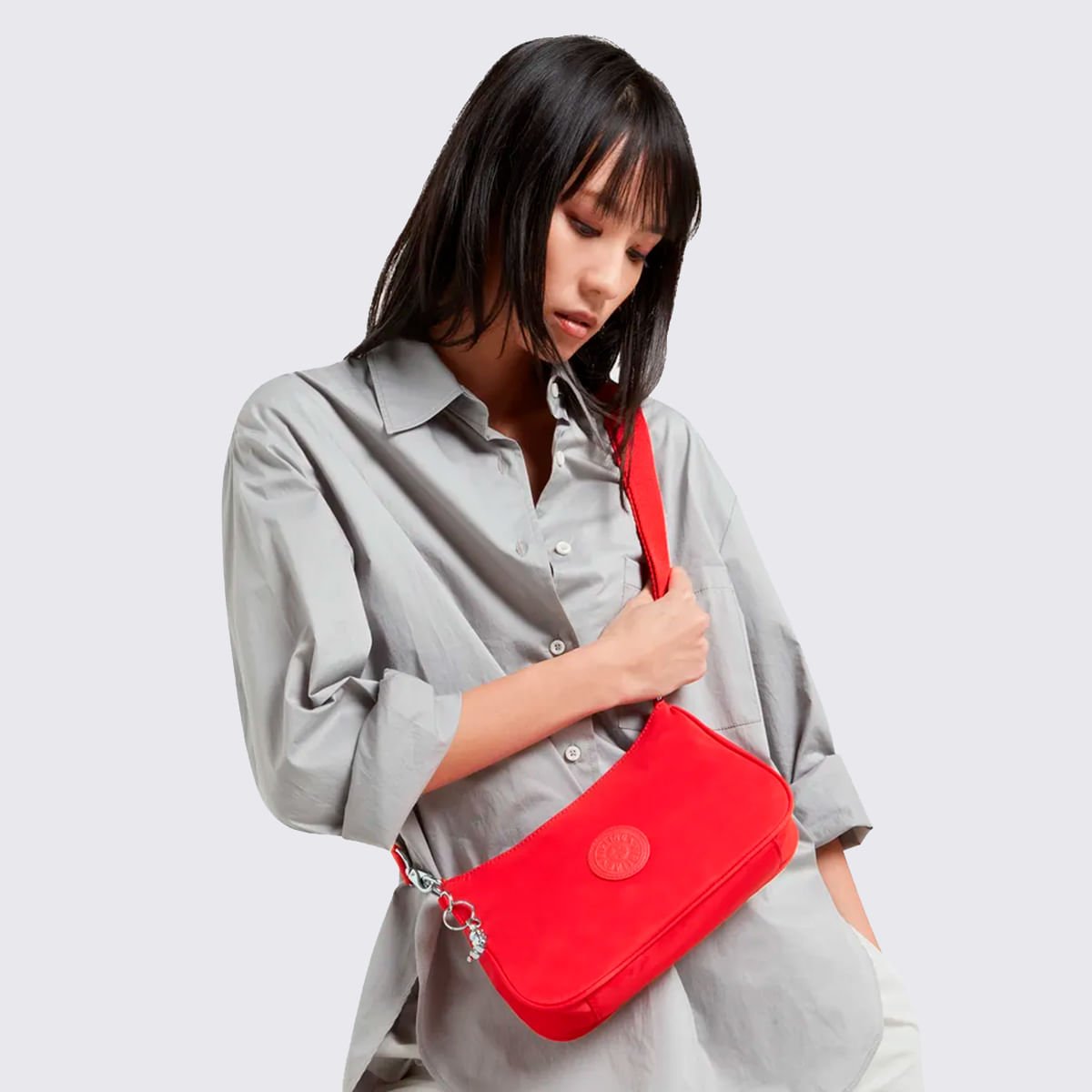 Bolsa Kipling Lauri Rosa I76081NK Vermelho/Rosa 7