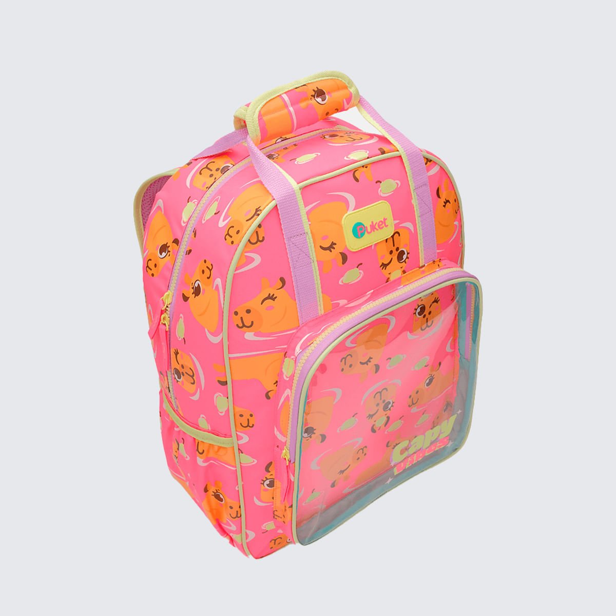 Mochila Puket Costas Média Capivara Vibes Rosa 2