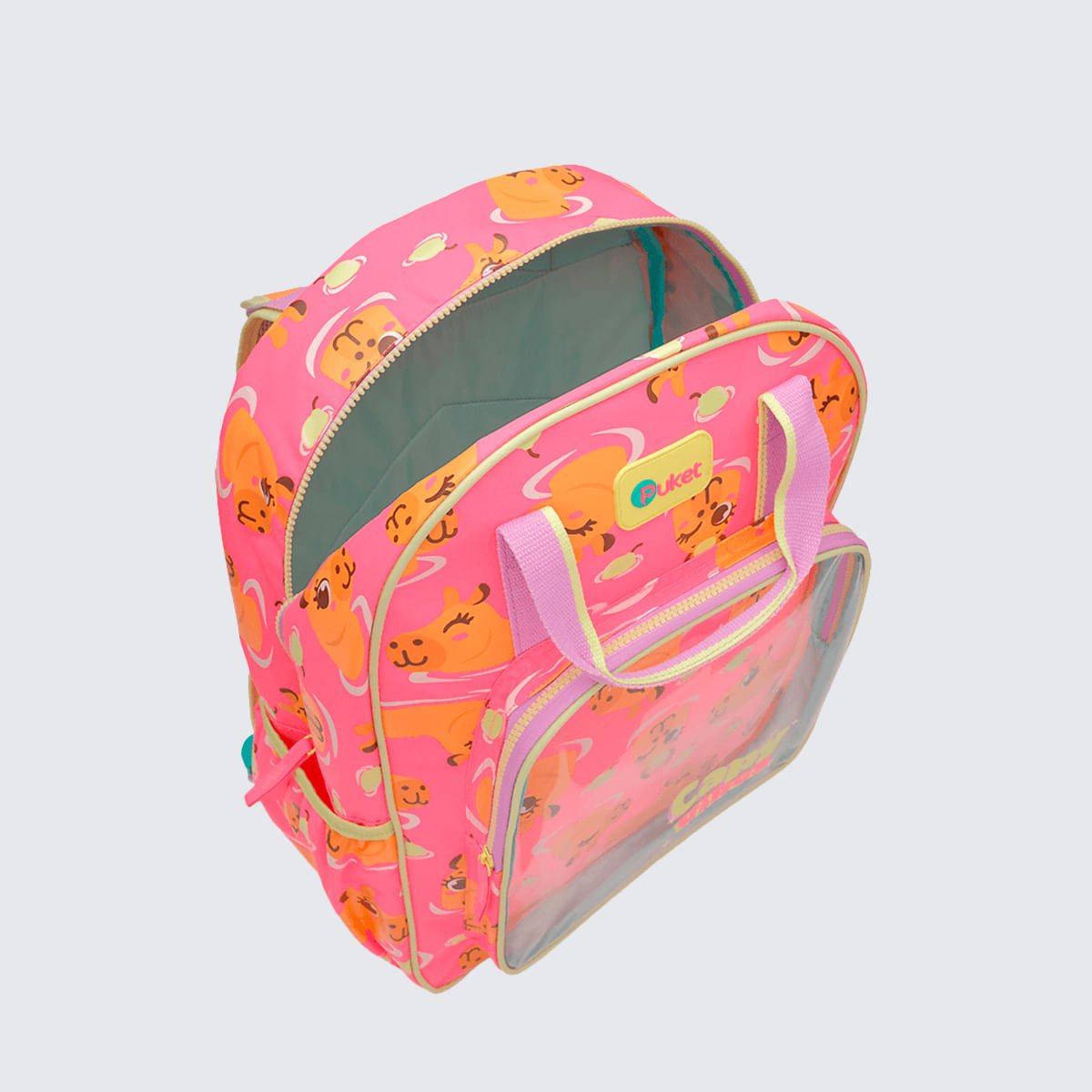 Mochila Puket Costas Média Capivara Vibes Rosa 3