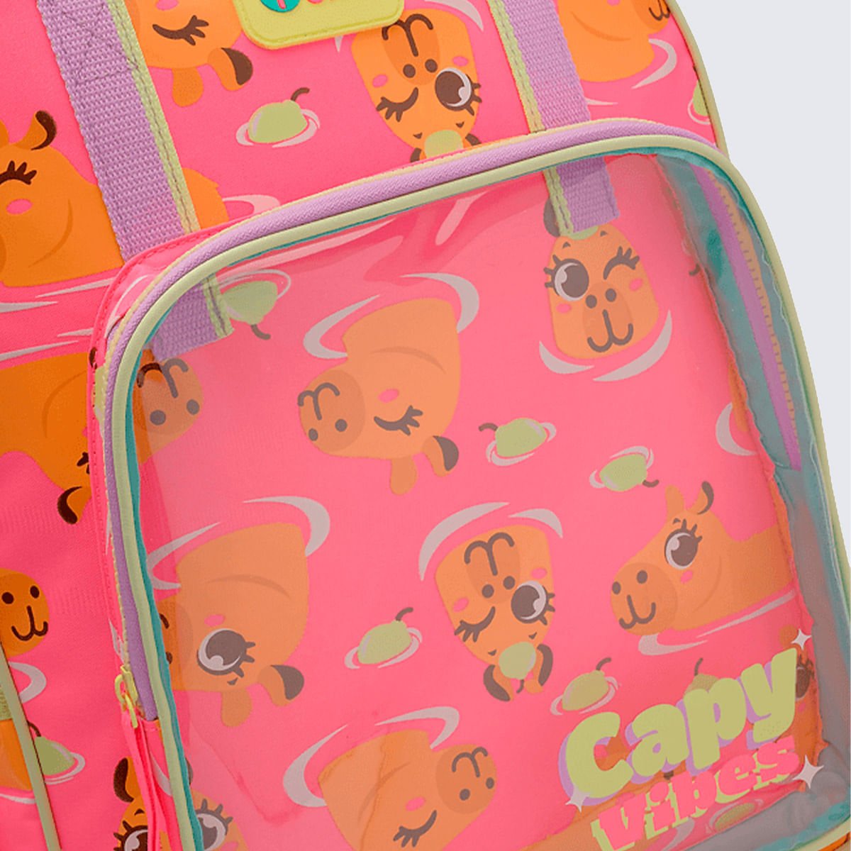 Mochila Puket Costas Média Capivara Vibes Rosa 4
